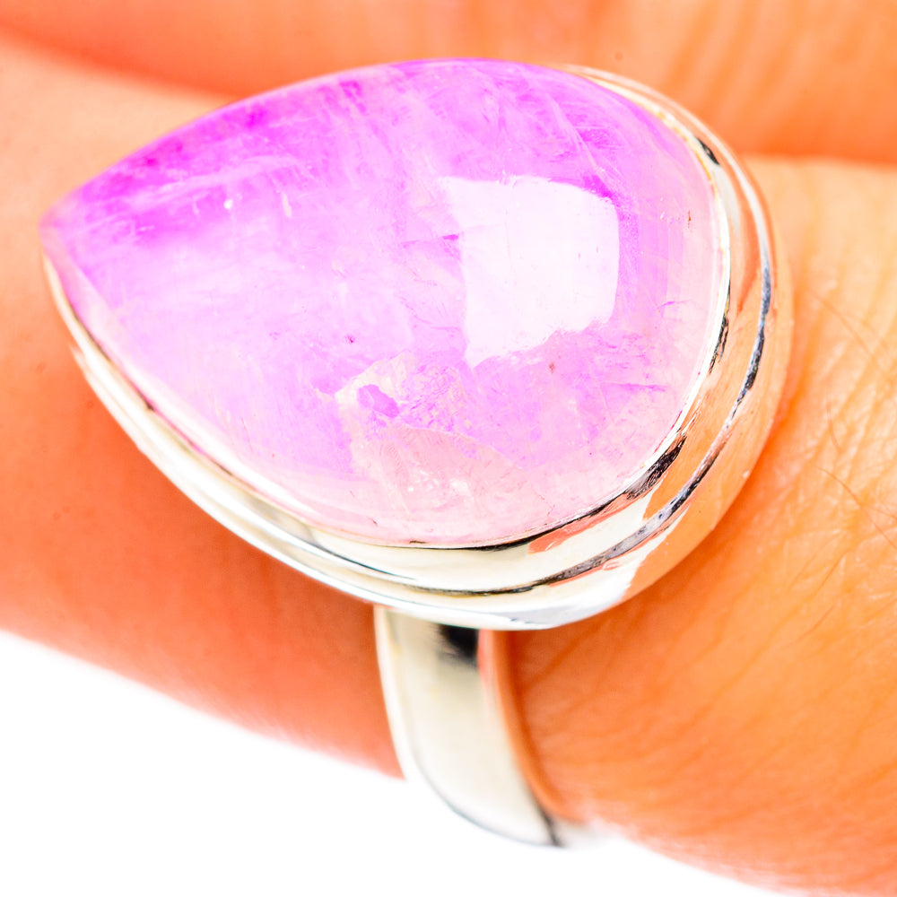Pink Moonstone Rings handcrafted by Ana Silver Co - RING123619