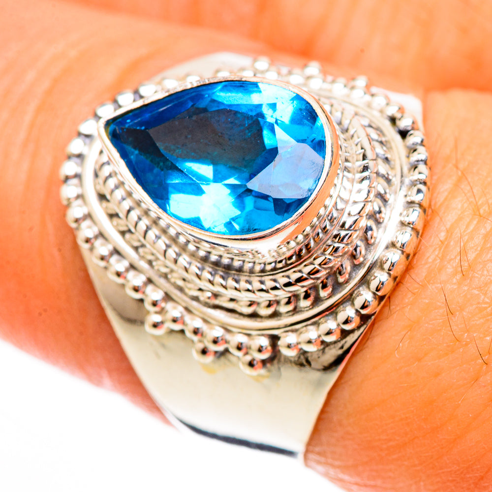 Swiss Blue Topaz Rings handcrafted by Ana Silver Co - RING123633