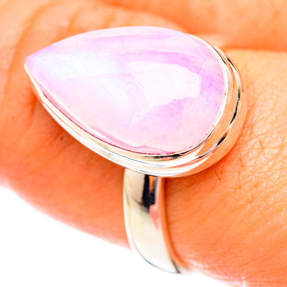 Pink Moonstone Rings handcrafted by Ana Silver Co - RING123639