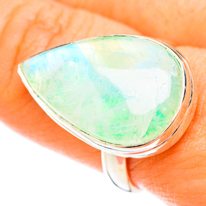 Green Moonstone Rings handcrafted by Ana Silver Co - RING123655