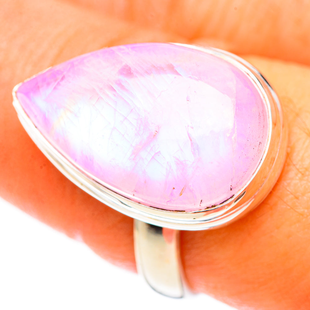 Pink Moonstone Rings handcrafted by Ana Silver Co - RING123658
