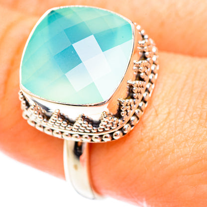 Aqua Chalcedony Rings handcrafted by Ana Silver Co - RING123675