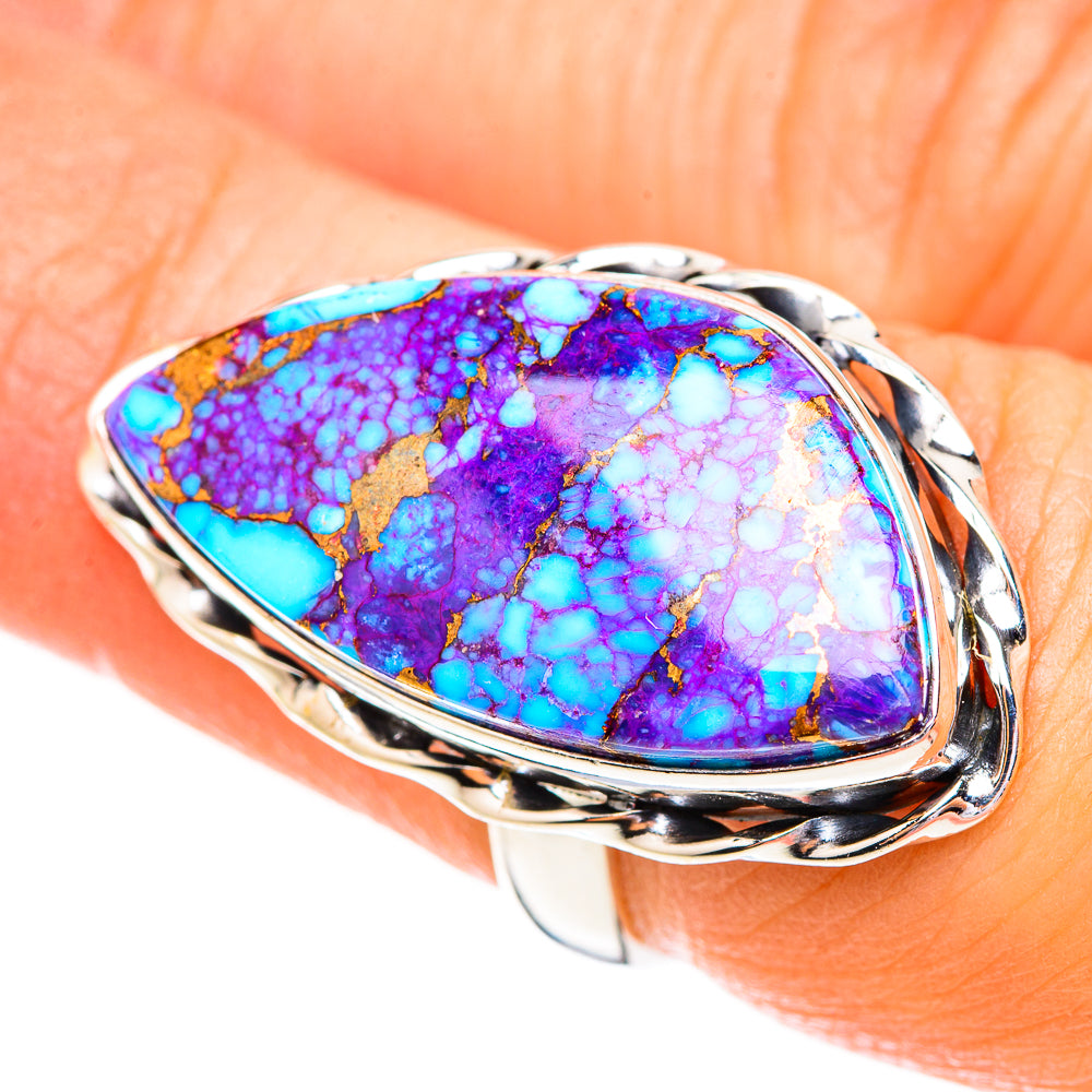 Purple Copper Composite Turquoise Rings handcrafted by Ana Silver Co - RING123681