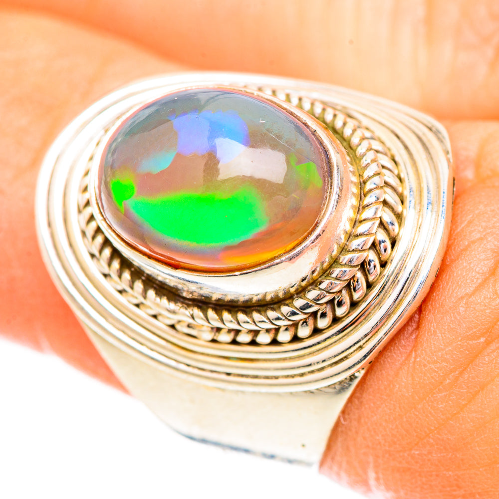 Ethiopian Opal Rings handcrafted by Ana Silver Co - RING123702