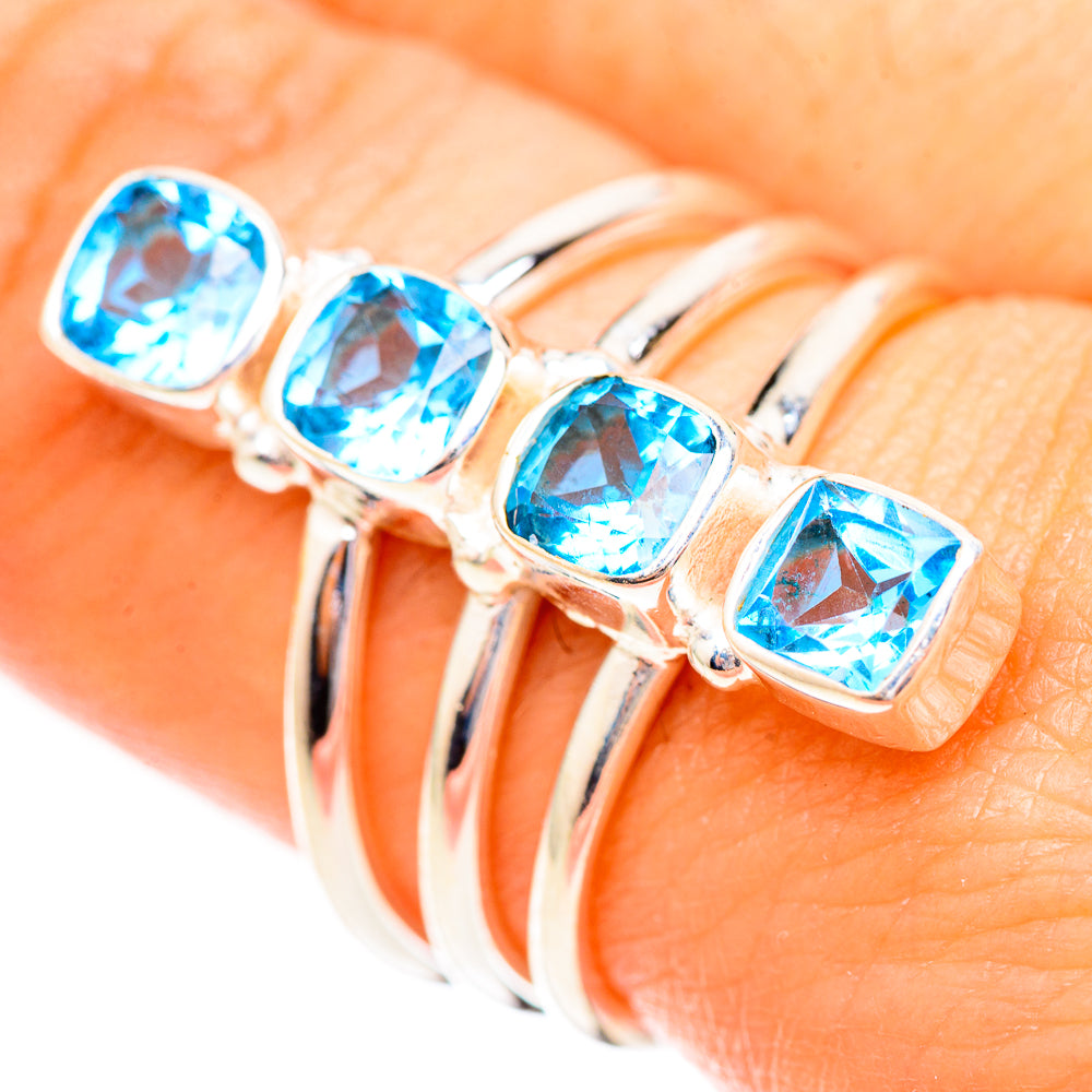 Swiss Blue Topaz Rings handcrafted by Ana Silver Co - RING123703