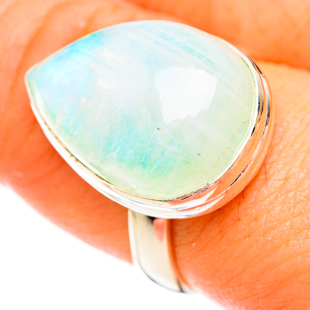 Green Moonstone Rings handcrafted by Ana Silver Co - RING123710