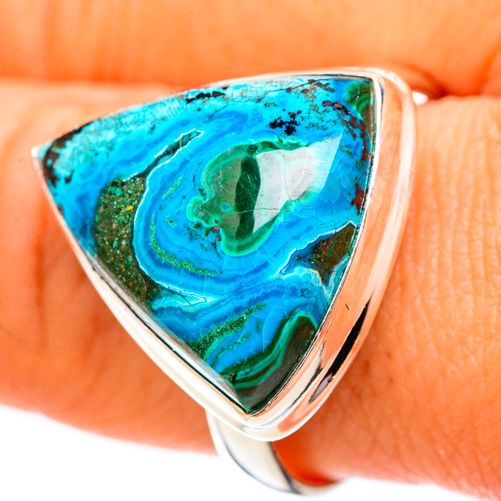 Malachite In Chrysocolla Rings handcrafted by Ana Silver Co - RING123732