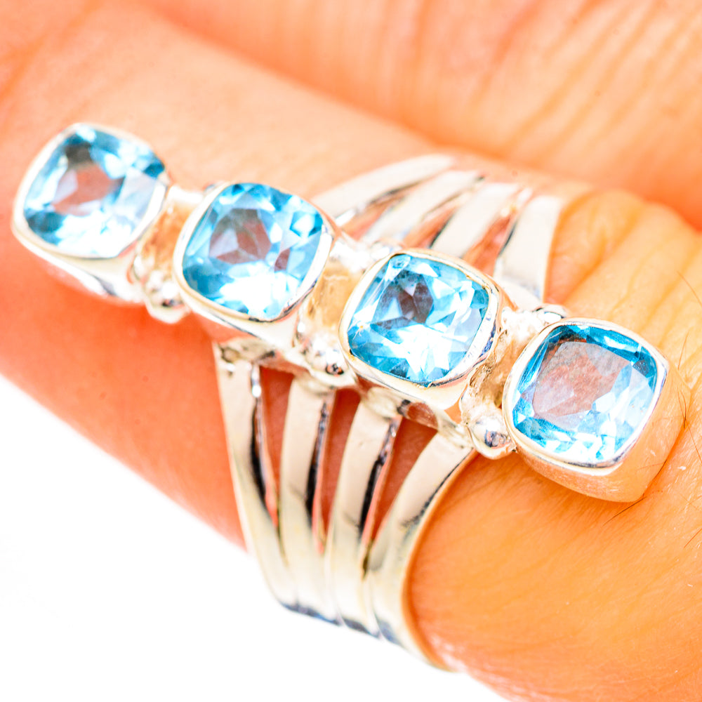 Swiss Blue Topaz Rings handcrafted by Ana Silver Co - RING123736