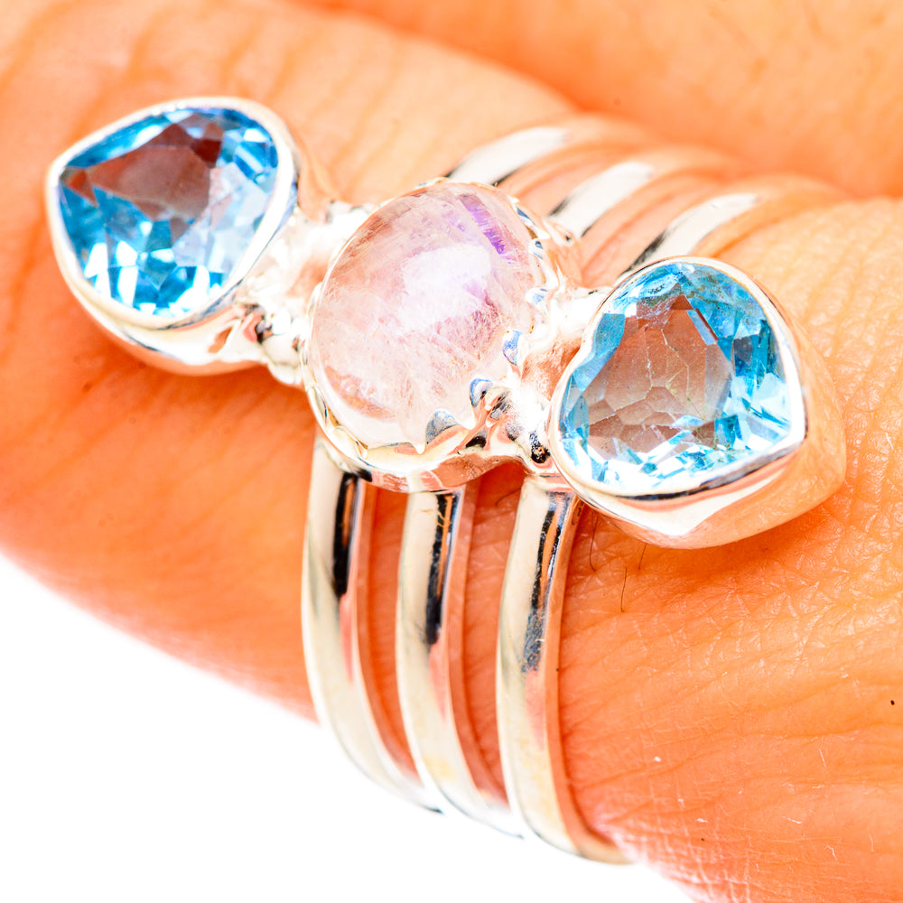 Rainbow Moonstone Rings handcrafted by Ana Silver Co - RING123745