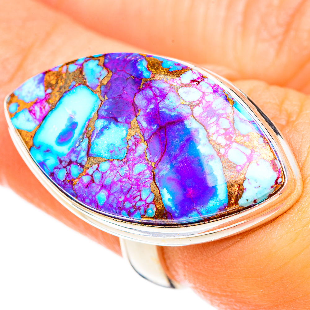 Purple Copper Composite Turquoise Rings handcrafted by Ana Silver Co - RING123751
