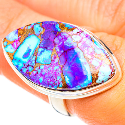 Purple Copper Composite Turquoise Rings handcrafted by Ana Silver Co - RING123751