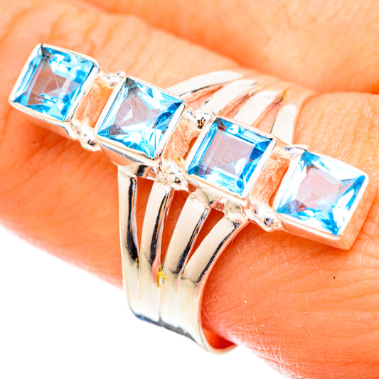 Swiss Blue Topaz Rings handcrafted by Ana Silver Co - RING123759