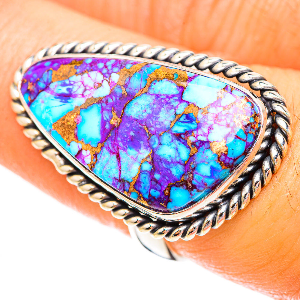 Purple Copper Composite Turquoise Rings handcrafted by Ana Silver Co - RING123763