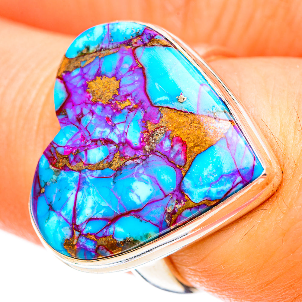 Purple Copper Composite Turquoise Rings handcrafted by Ana Silver Co - RING123774