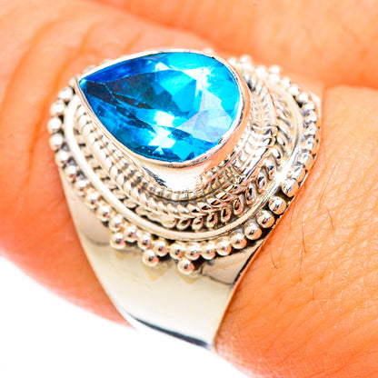 Swiss Blue Topaz Rings handcrafted by Ana Silver Co - RING123779