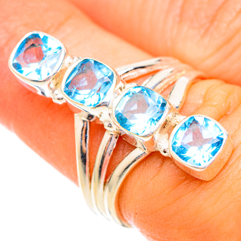 Swiss Blue Topaz Rings handcrafted by Ana Silver Co - RING123793