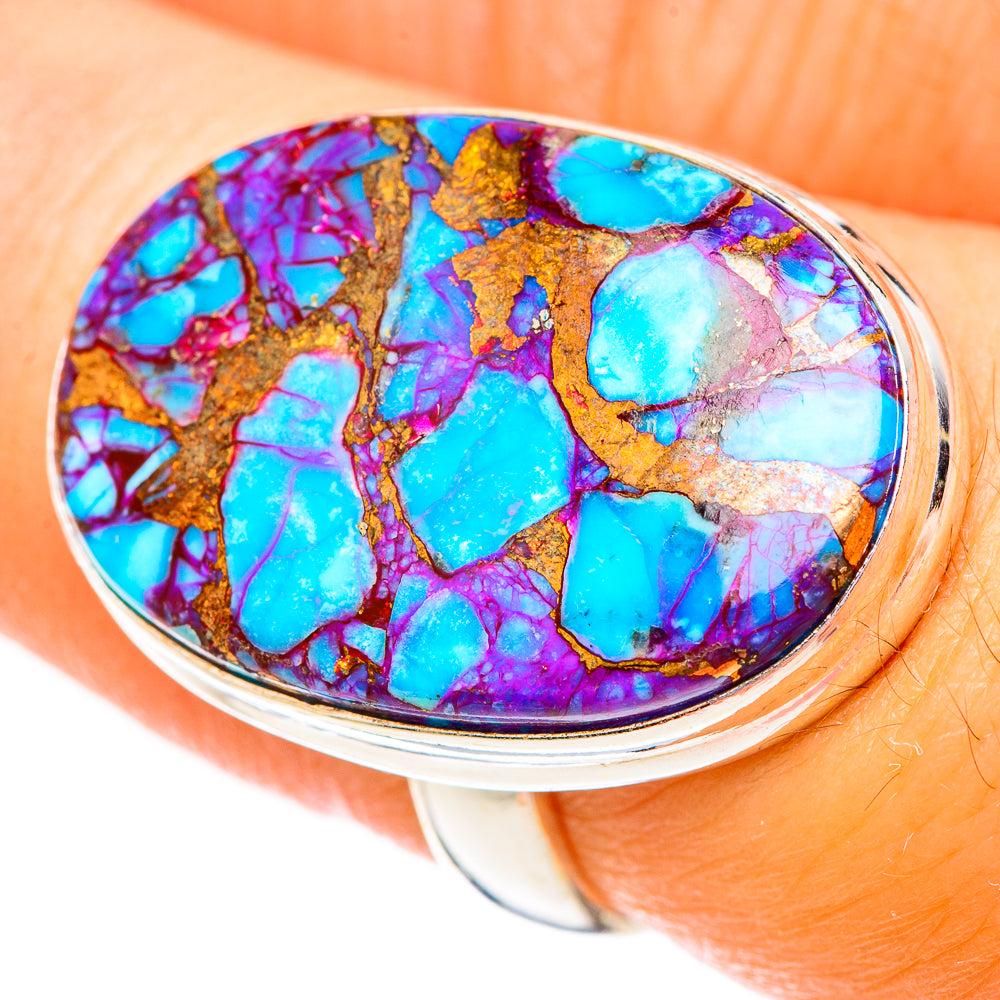Purple Copper Composite Turquoise Rings handcrafted by Ana Silver Co - RING123797