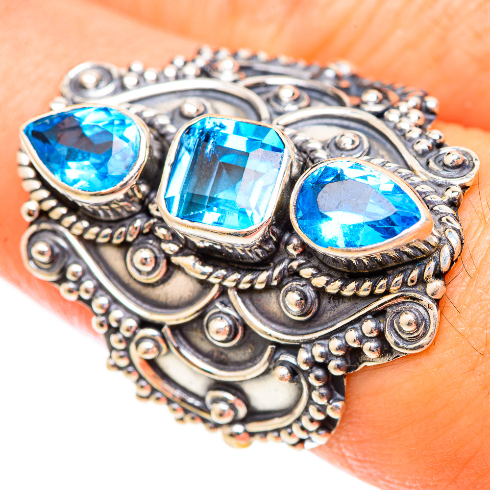 Swiss Blue Topaz Rings handcrafted by Ana Silver Co - RING123804