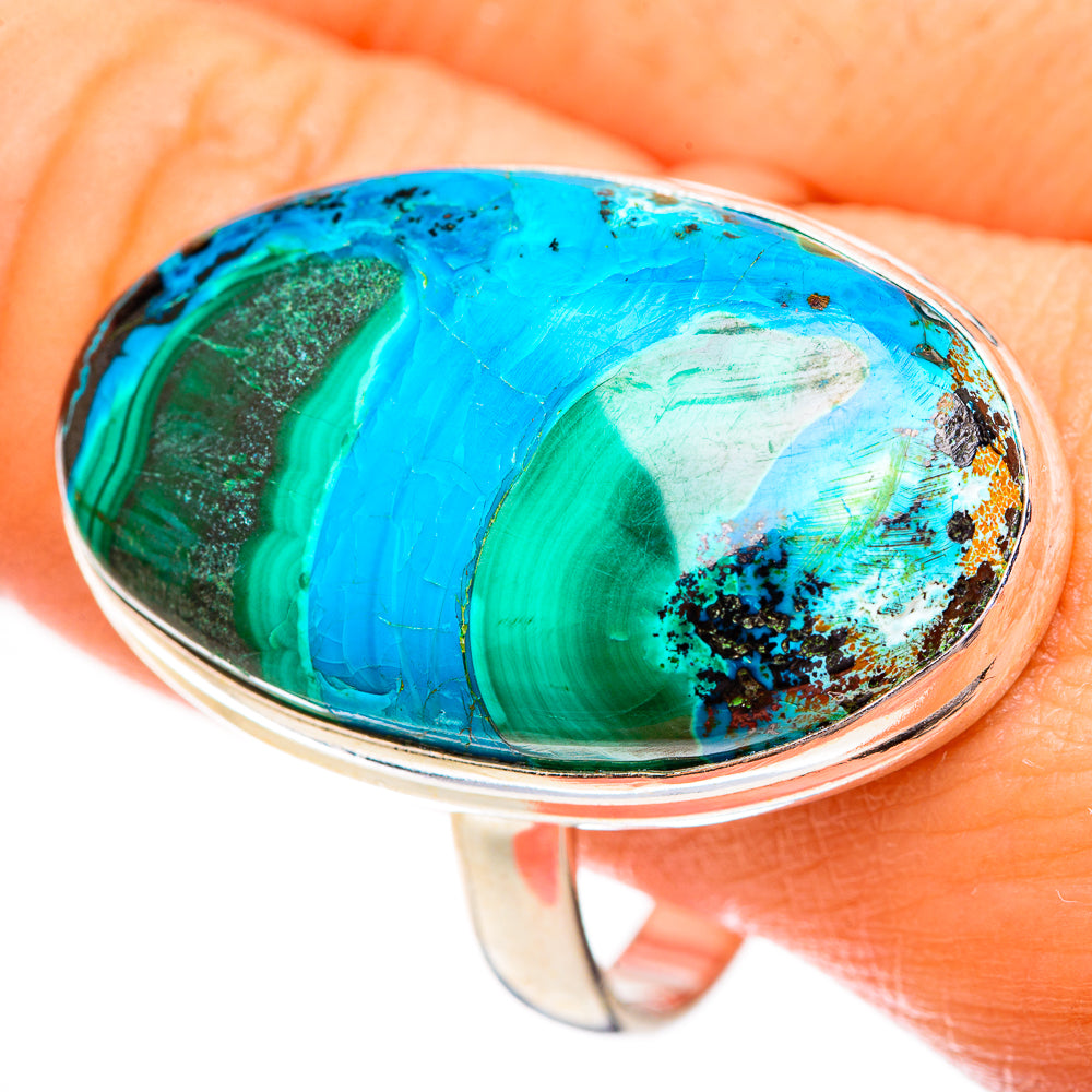 Malachite In Chrysocolla Rings handcrafted by Ana Silver Co - RING123808
