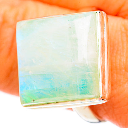Green Moonstone Rings handcrafted by Ana Silver Co - RING123814