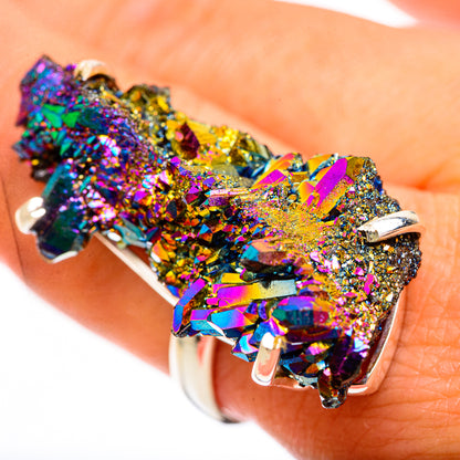 Titanium Sunshine Druzy Rings handcrafted by Ana Silver Co - RING123824