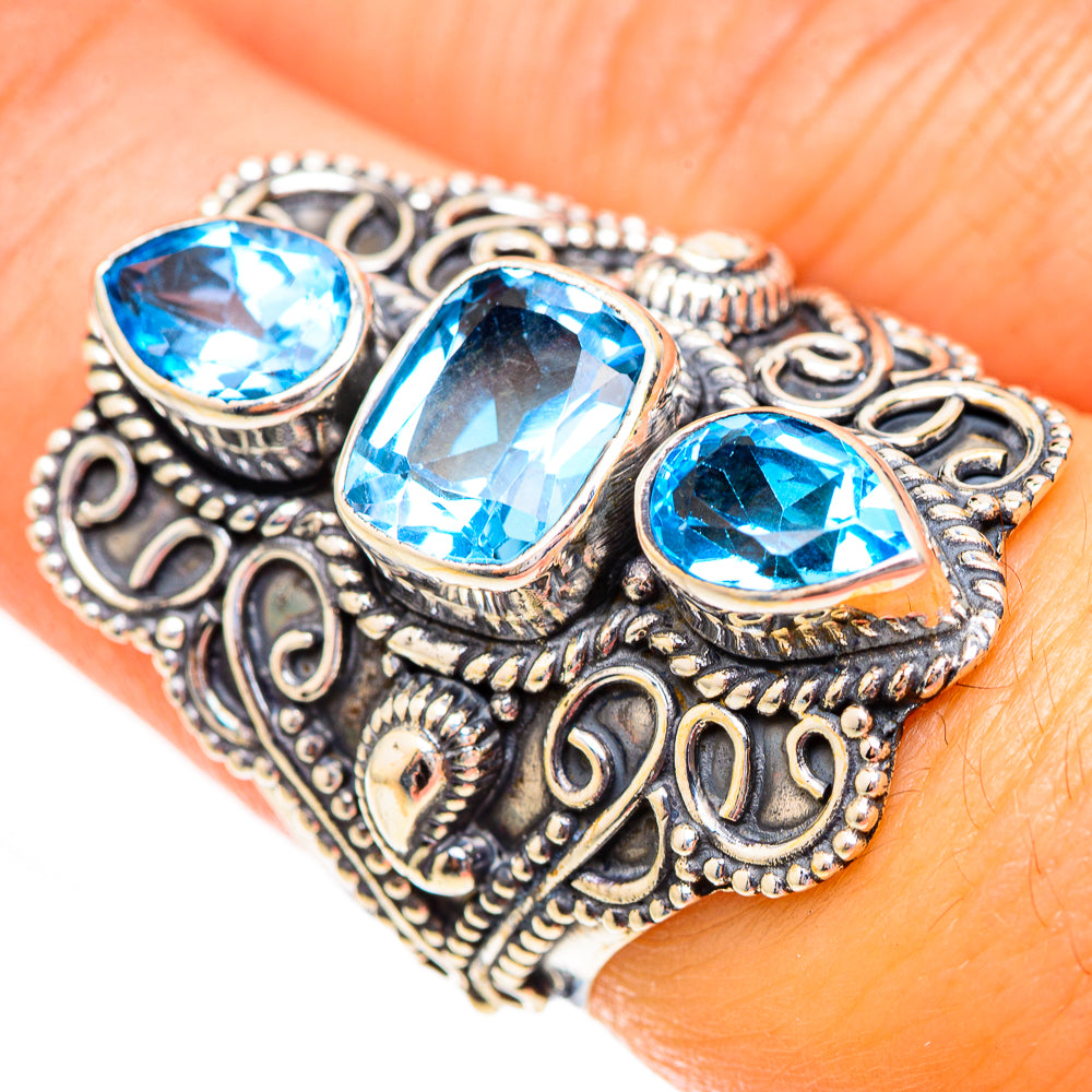 Swiss Blue Topaz Rings handcrafted by Ana Silver Co - RING123827