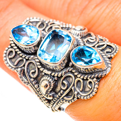 Swiss Blue Topaz Rings handcrafted by Ana Silver Co - RING123827