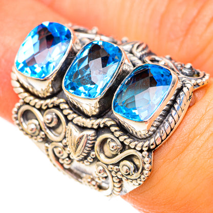 Swiss Blue Topaz Rings handcrafted by Ana Silver Co - RING123835