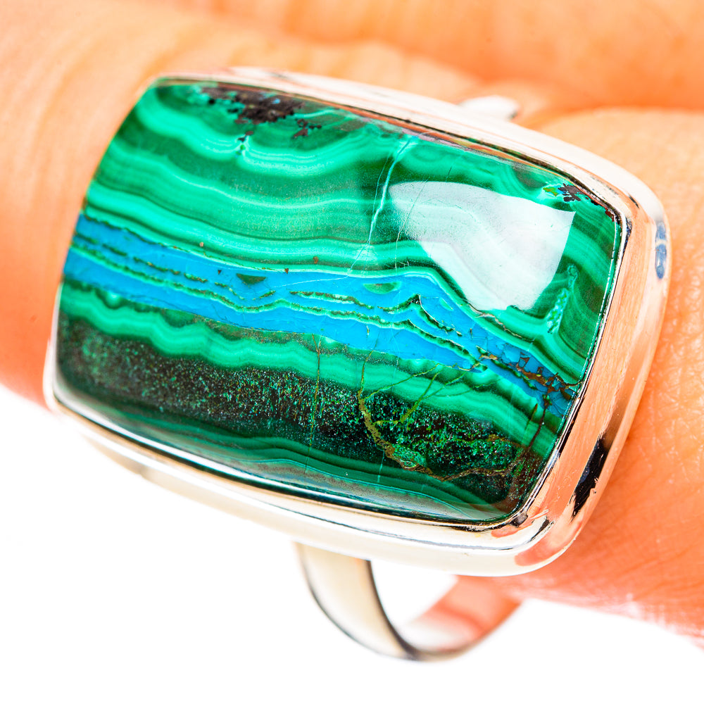 Malachite In Chrysocolla Rings handcrafted by Ana Silver Co - RING123836