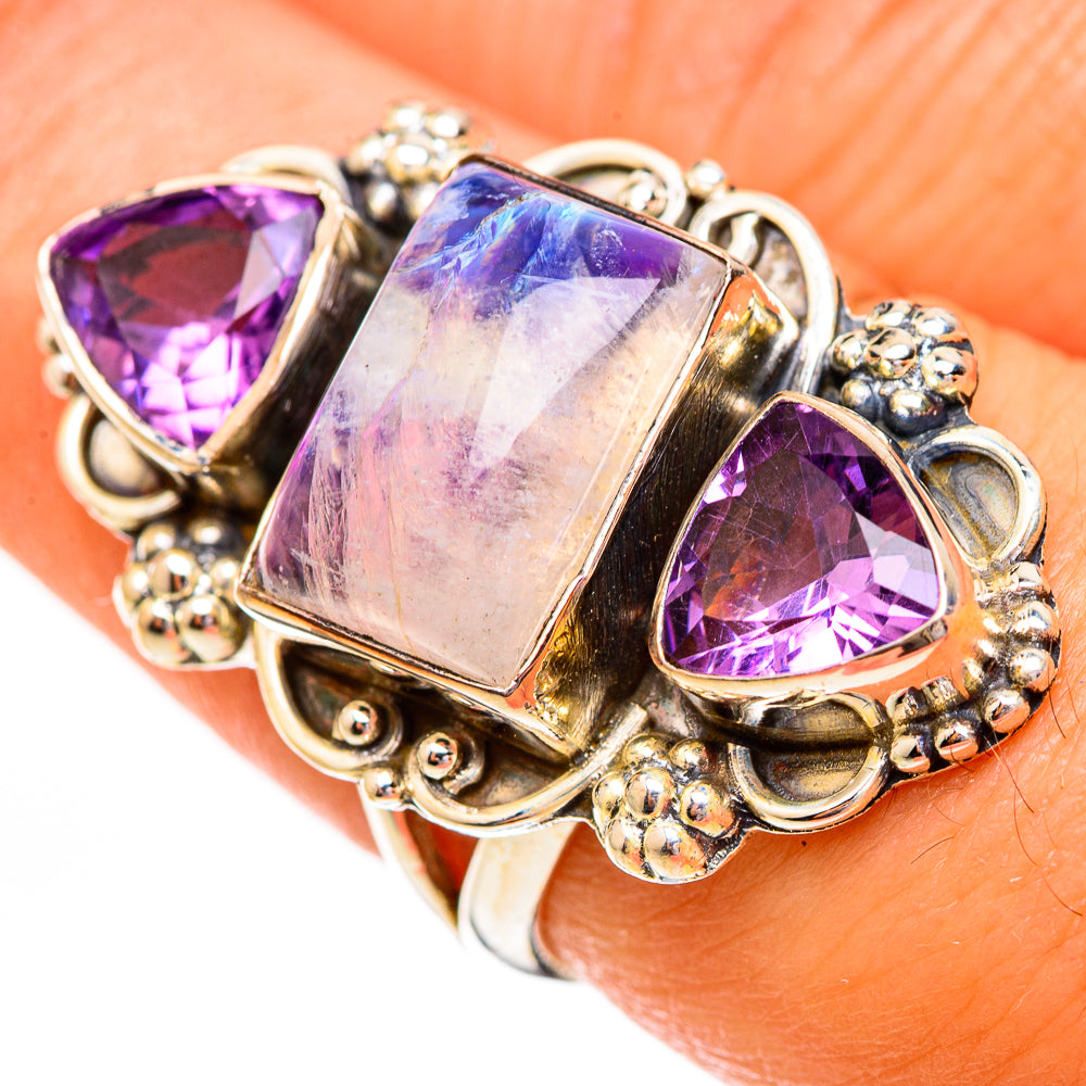 Pink Moonstone Rings handcrafted by Ana Silver Co - RING123844