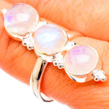 Rainbow Moonstone Rings handcrafted by Ana Silver Co - RING123845
