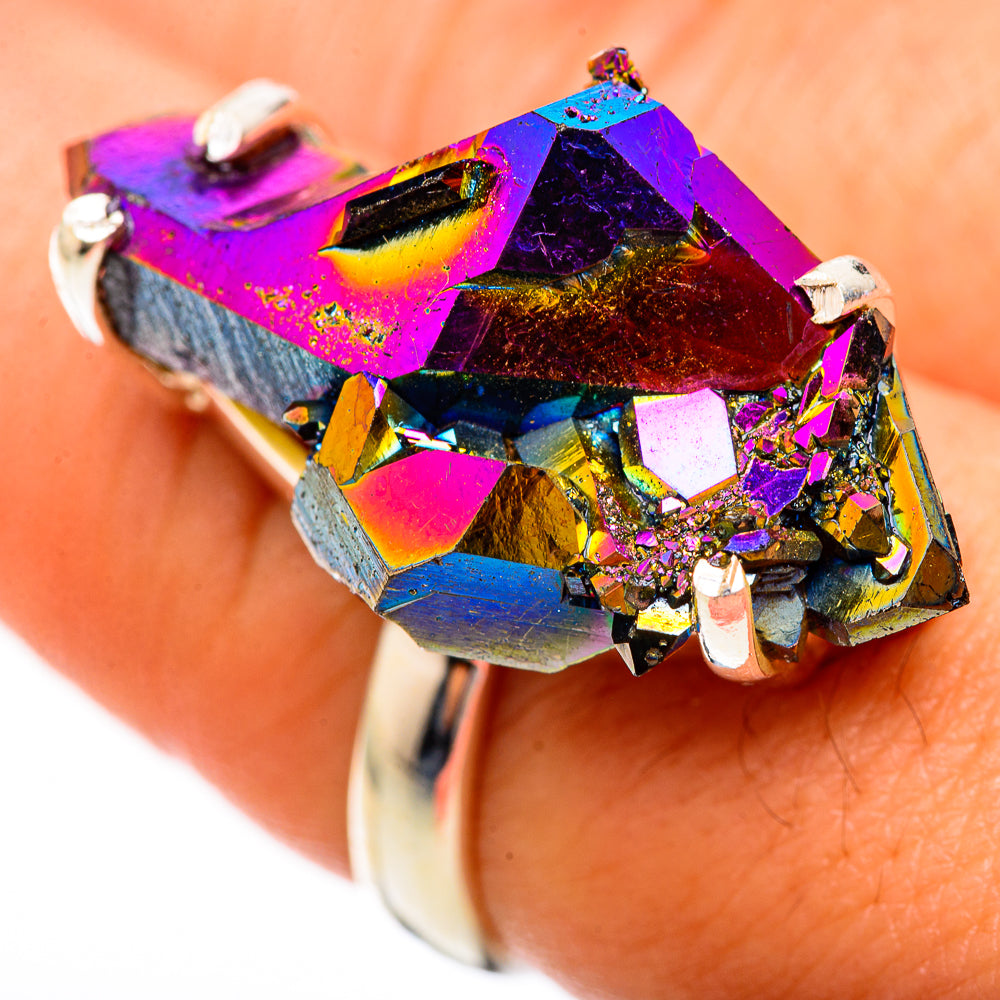 Titanium Sunshine Druzy Rings handcrafted by Ana Silver Co - RING123846