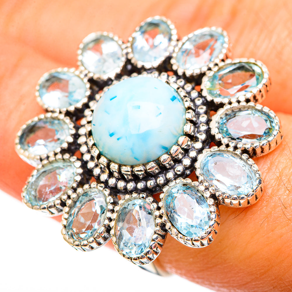 Larimar Rings handcrafted by Ana Silver Co - RING123852