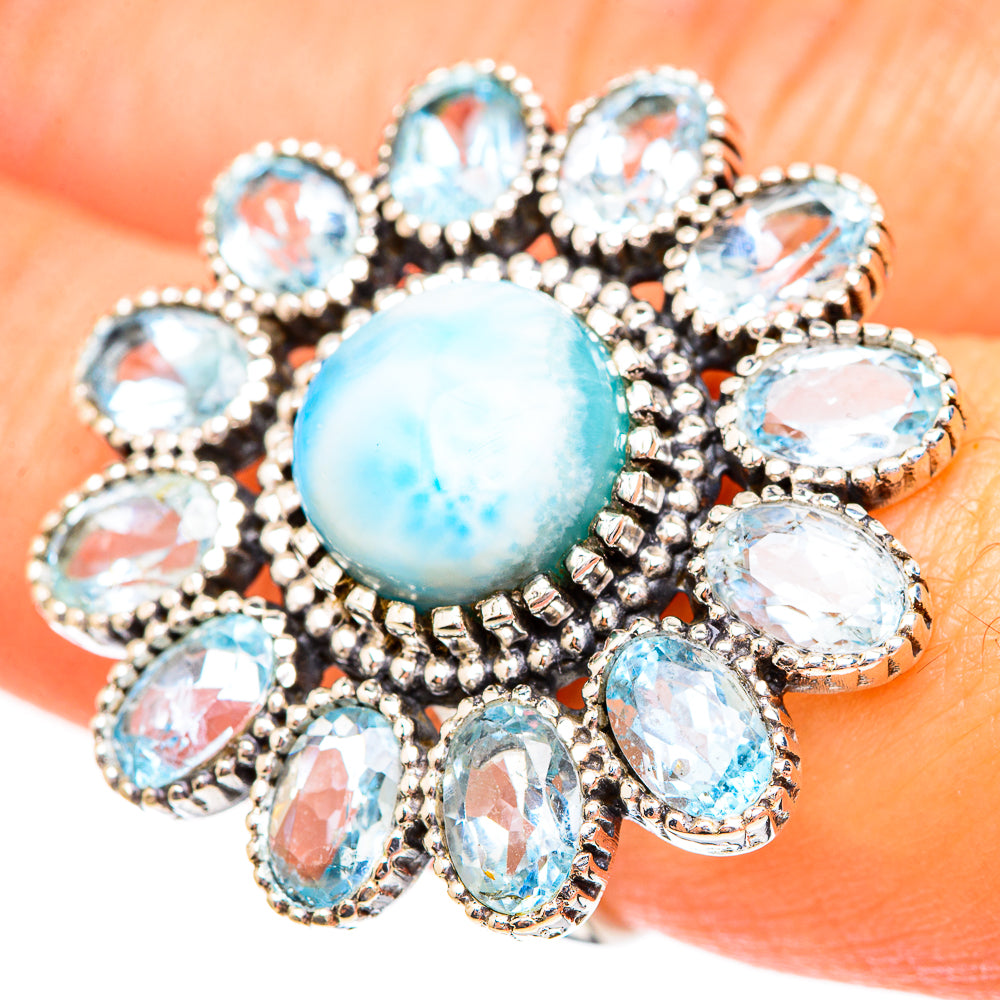 Larimar Rings handcrafted by Ana Silver Co - RING123859
