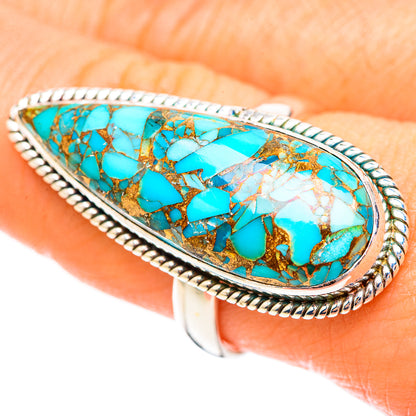 Blue Copper Composite Turquoise Rings handcrafted by Ana Silver Co - RING123861