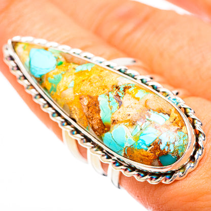 Blue Copper Composite Turquoise Rings handcrafted by Ana Silver Co - RING123863