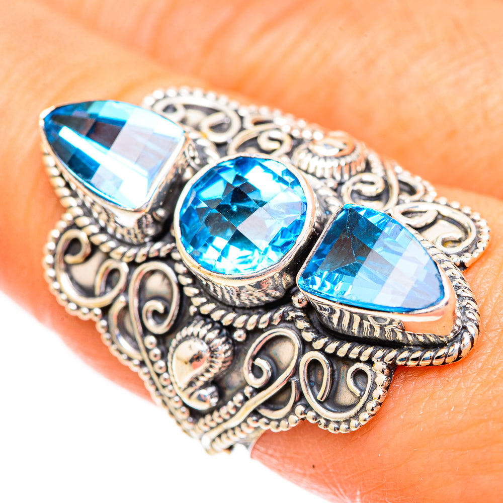 Swiss Blue Topaz Rings handcrafted by Ana Silver Co - RING123864