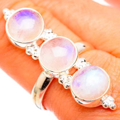 Rainbow Moonstone Rings handcrafted by Ana Silver Co - RING123870