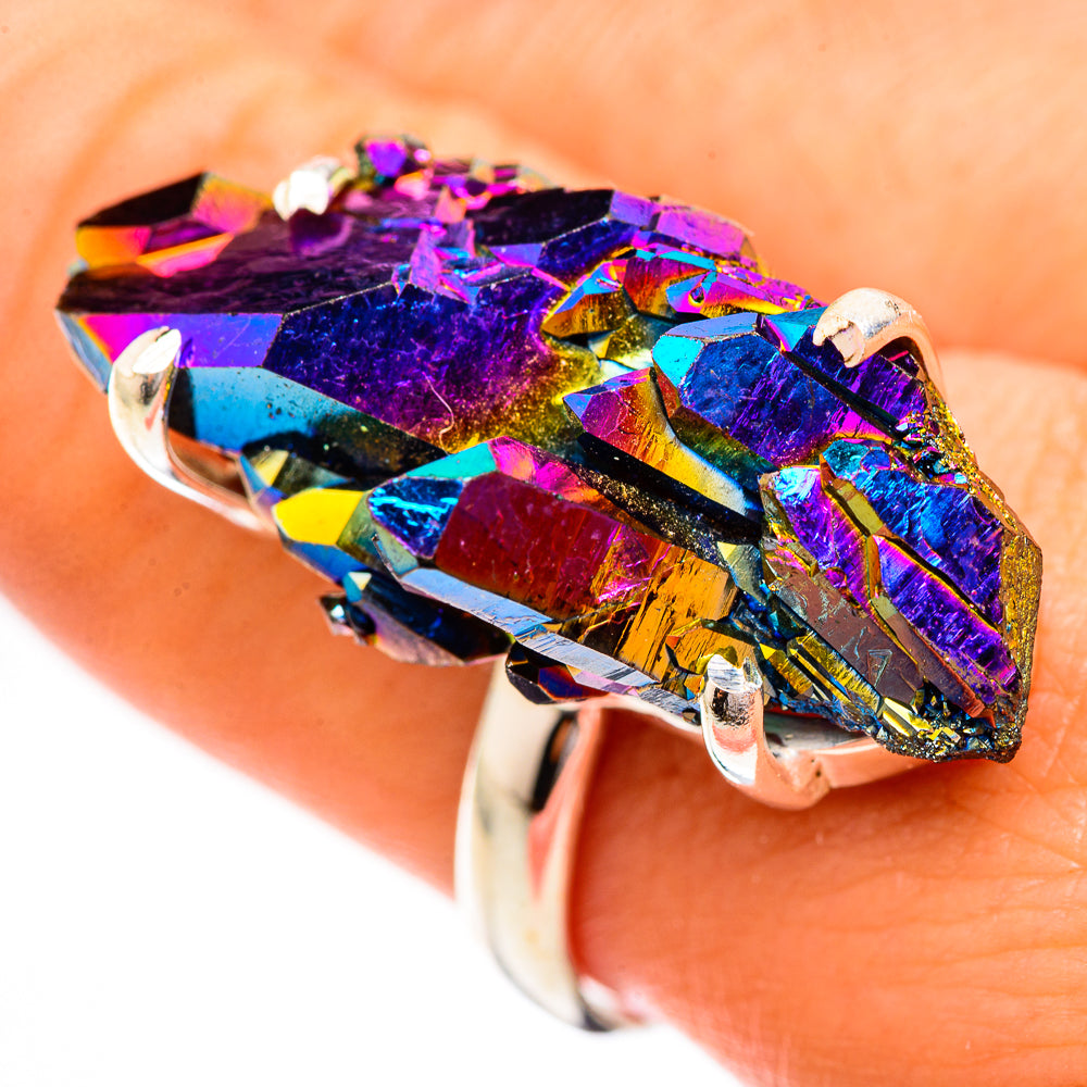 Titanium Sunshine Druzy Rings handcrafted by Ana Silver Co - RING123871