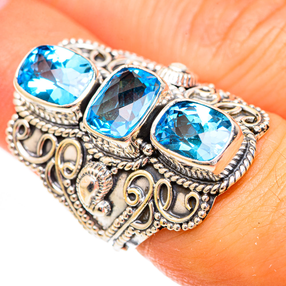 Swiss Blue Topaz Rings handcrafted by Ana Silver Co - RING123875