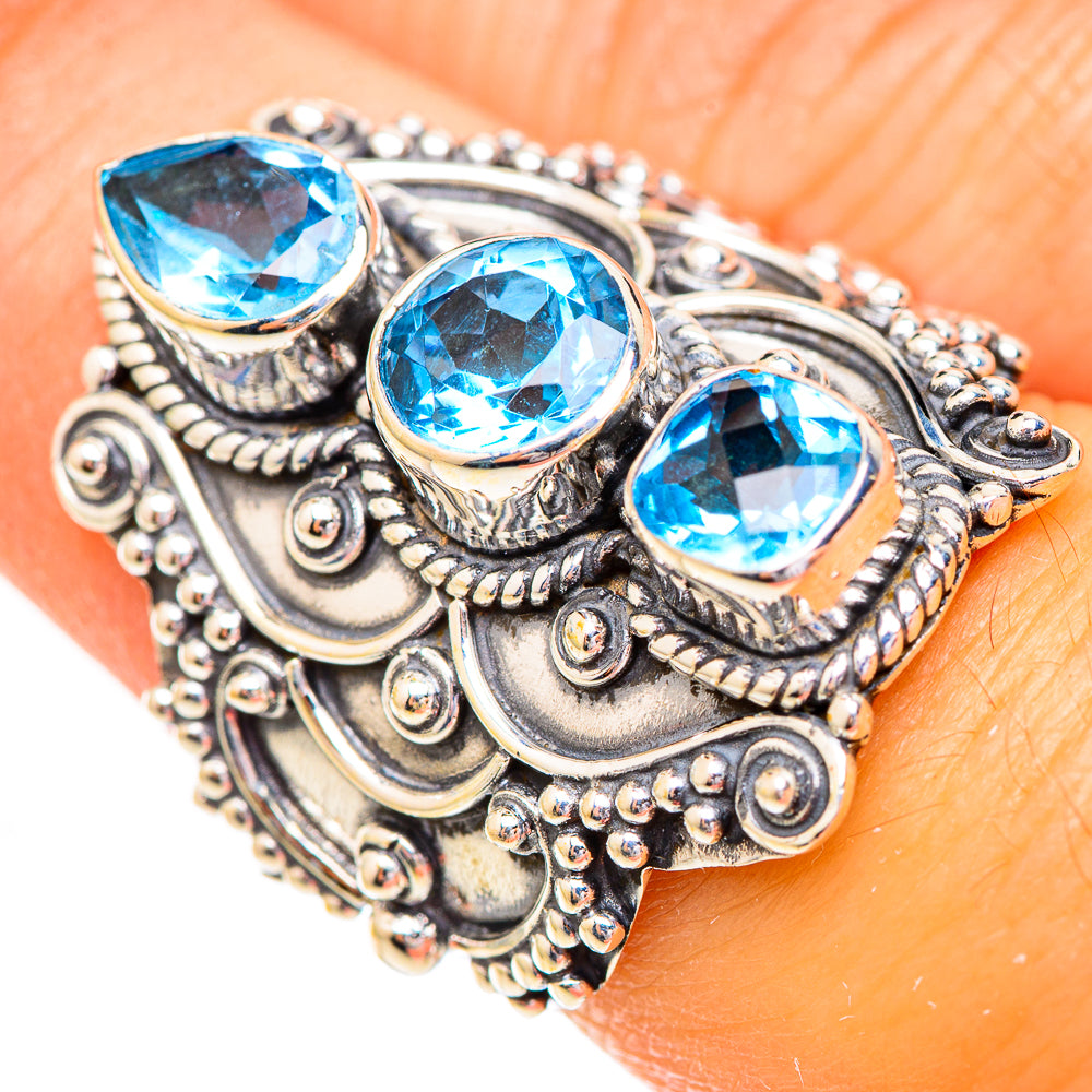 Swiss Blue Topaz Rings handcrafted by Ana Silver Co - RING123879
