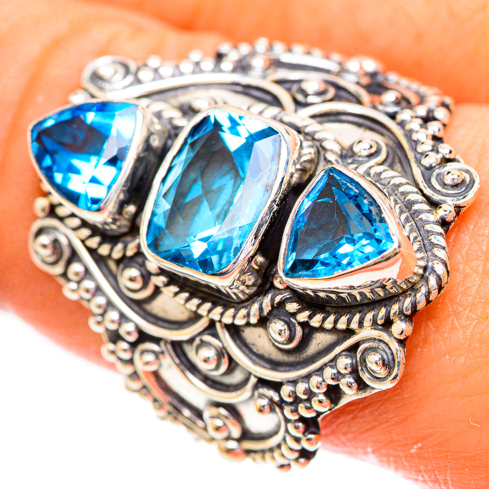 Swiss Blue Topaz Rings handcrafted by Ana Silver Co - RING123892