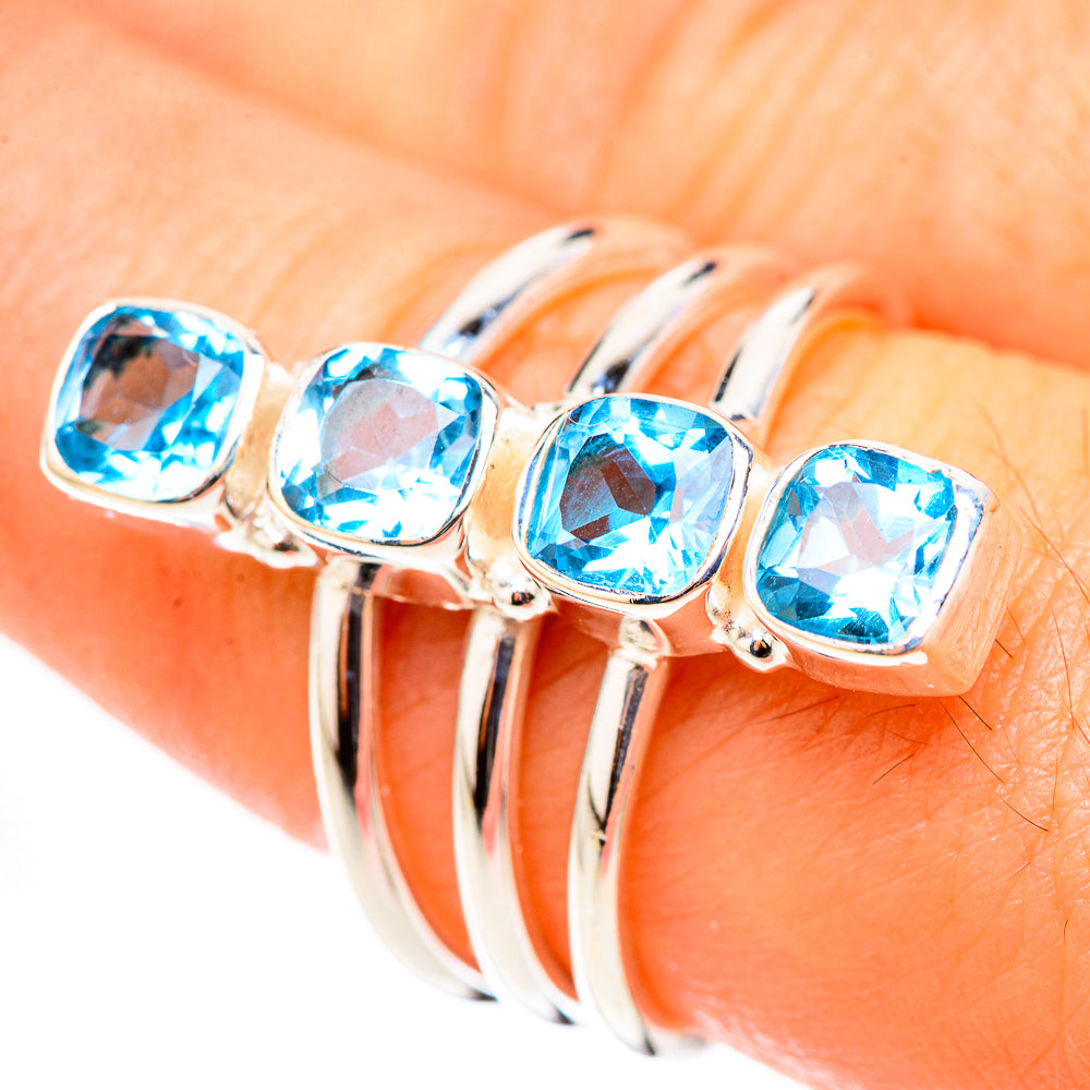 Swiss Blue Topaz Rings handcrafted by Ana Silver Co - RING123897