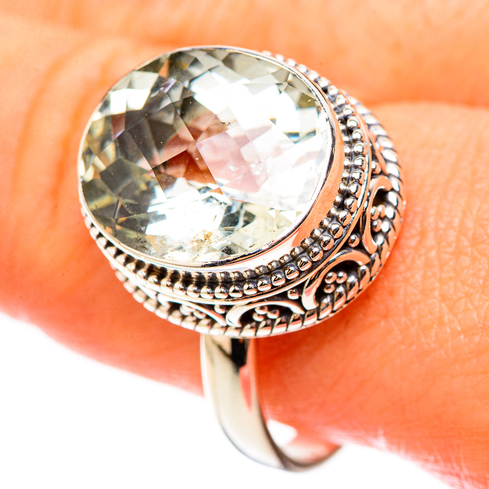 Green Amethyst Rings handcrafted by Ana Silver Co - RING123901