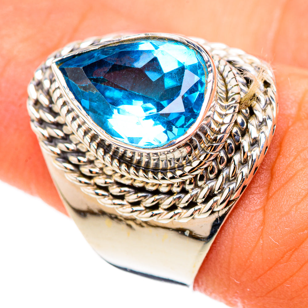 Swiss Blue Topaz Rings handcrafted by Ana Silver Co - RING123923