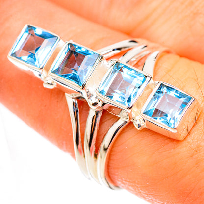 Swiss Blue Topaz Rings handcrafted by Ana Silver Co - RING123924