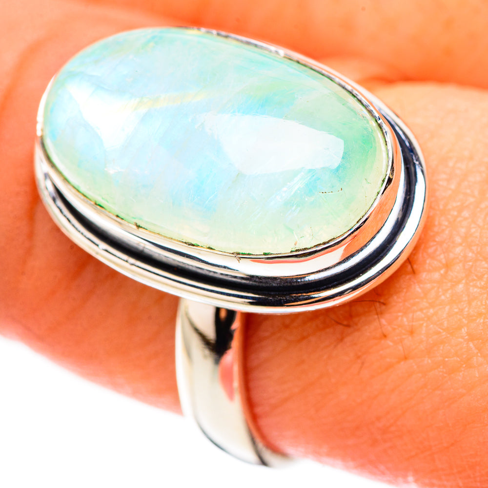 Green Moonstone Rings handcrafted by Ana Silver Co - RING123931