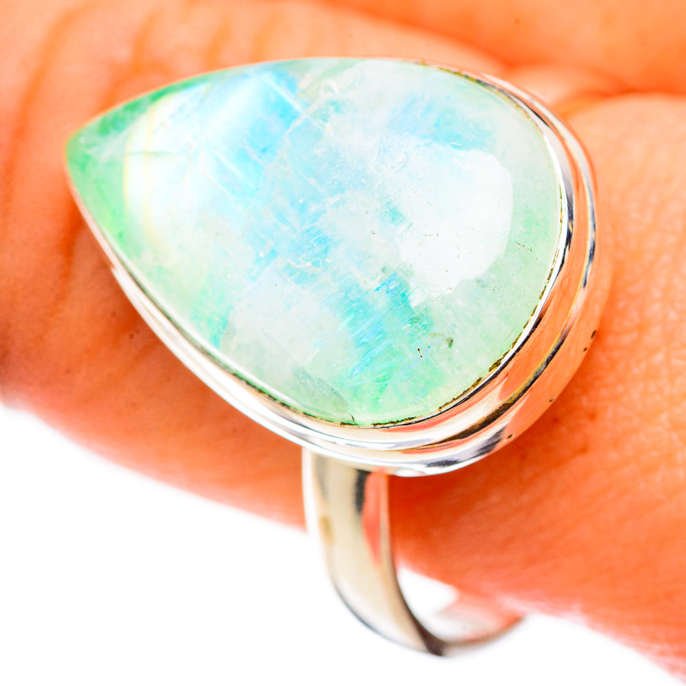 Green Moonstone Rings handcrafted by Ana Silver Co - RING123958