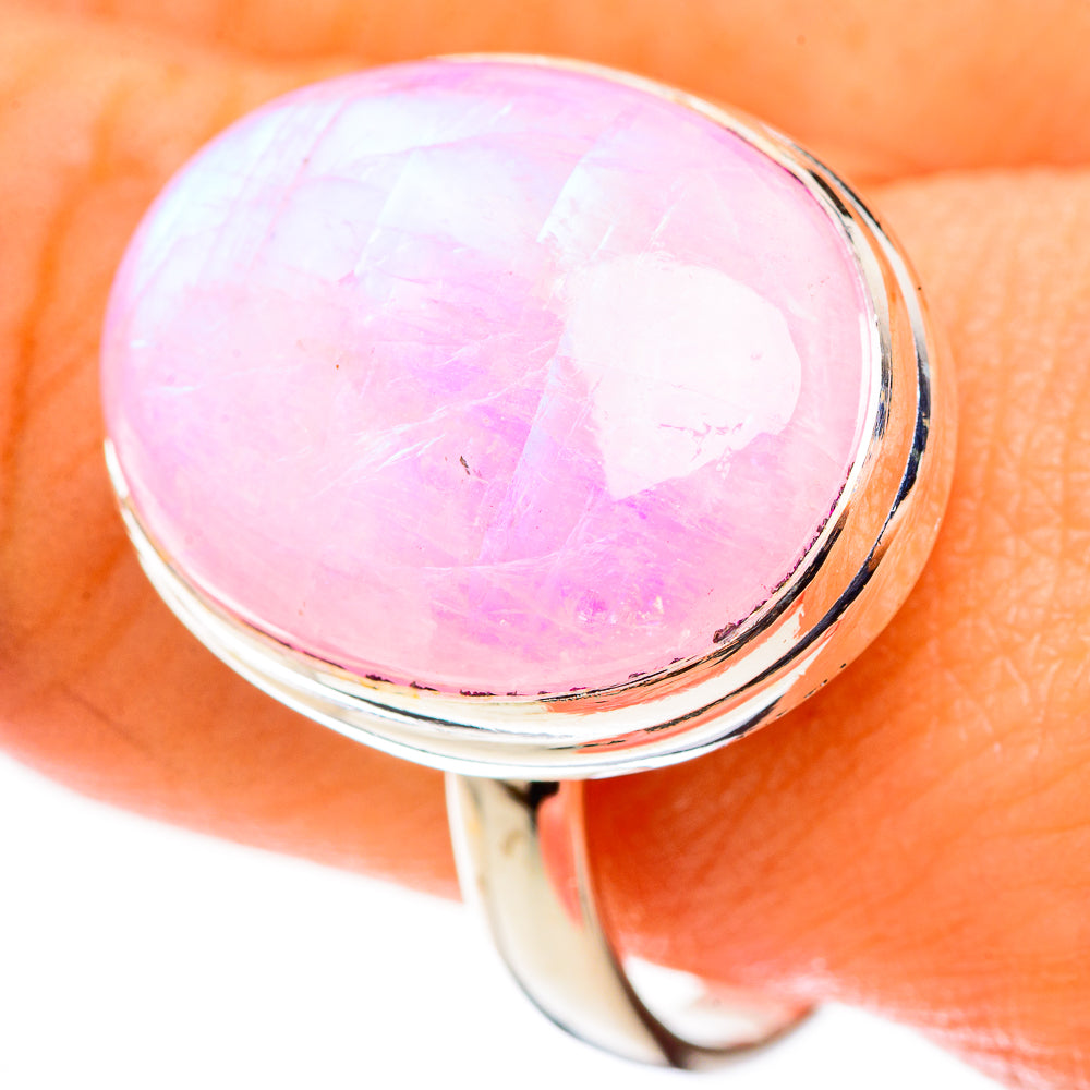Pink Moonstone Rings handcrafted by Ana Silver Co - RING123963