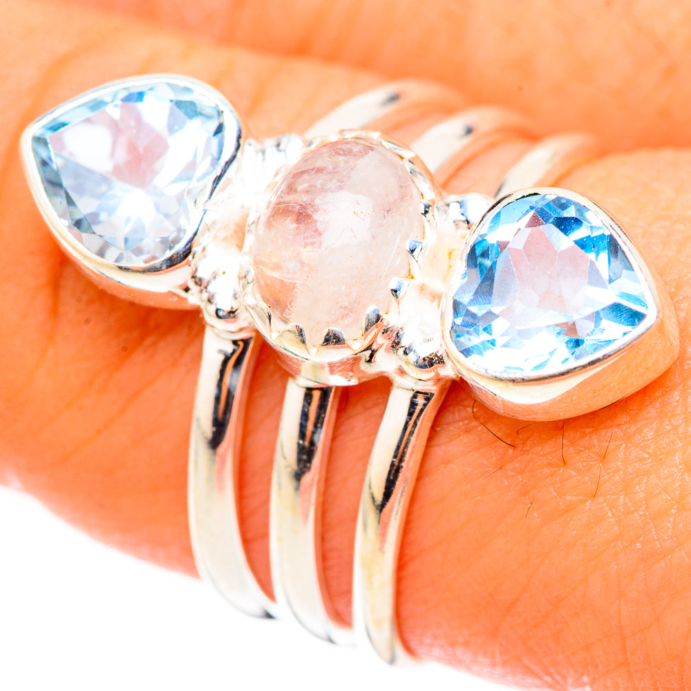 Rainbow Moonstone Rings handcrafted by Ana Silver Co - RING123979